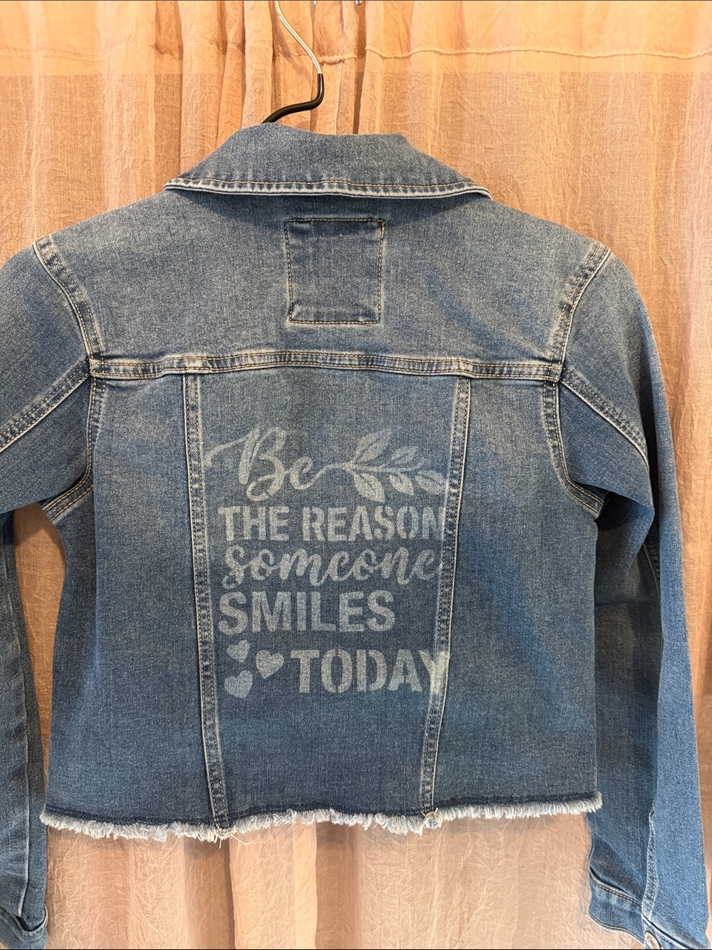 SO Blue Denim Jacket with Positive Back Slogan